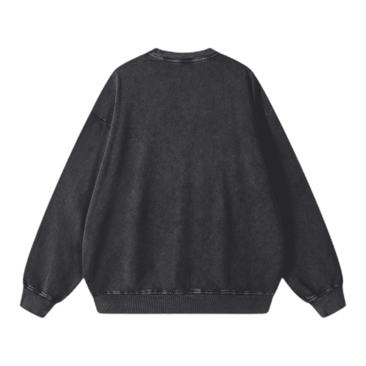 静 ~ quiet: Acid Washed Crewneck