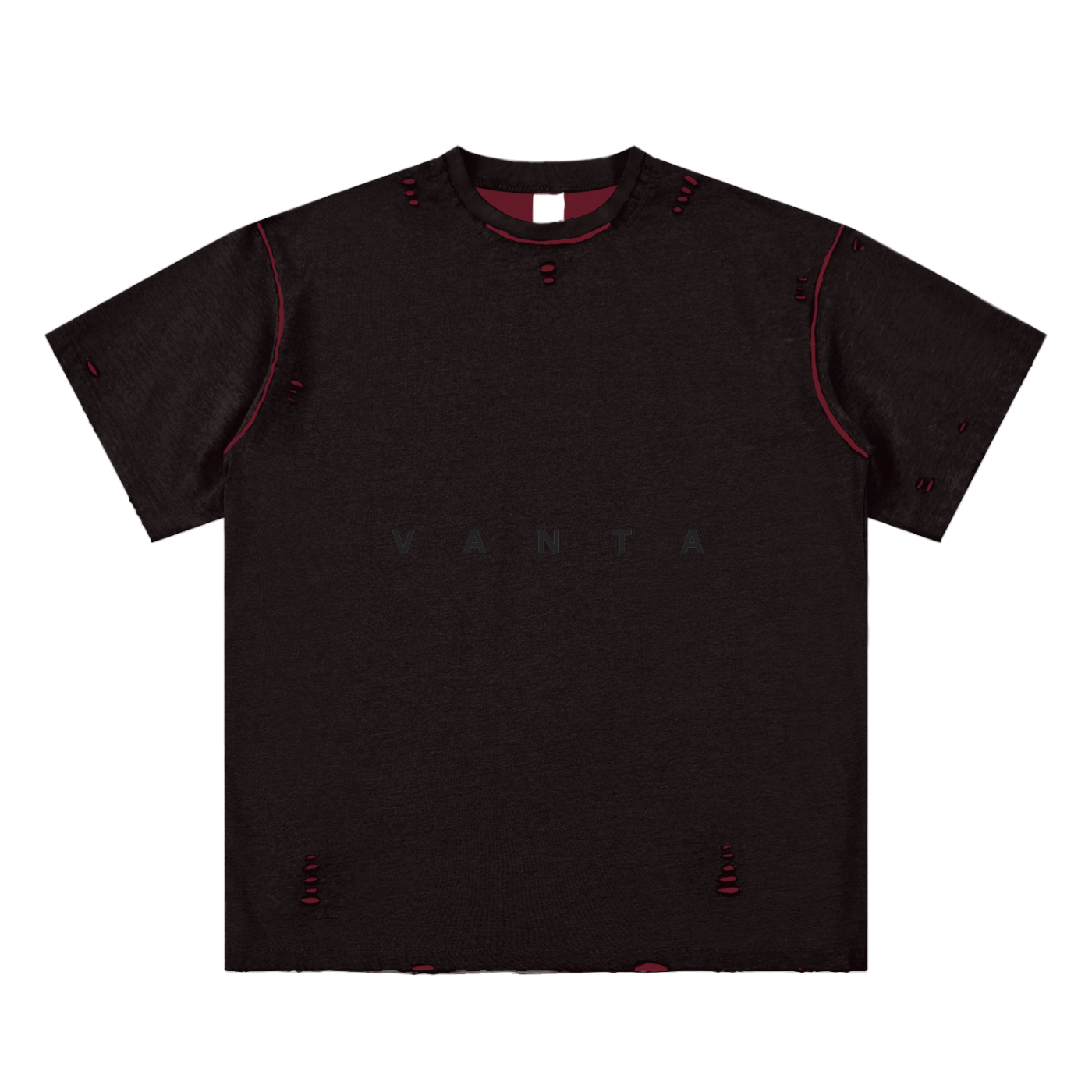 reversed,reversible,hand frayed,frayed,vanta,vantablack