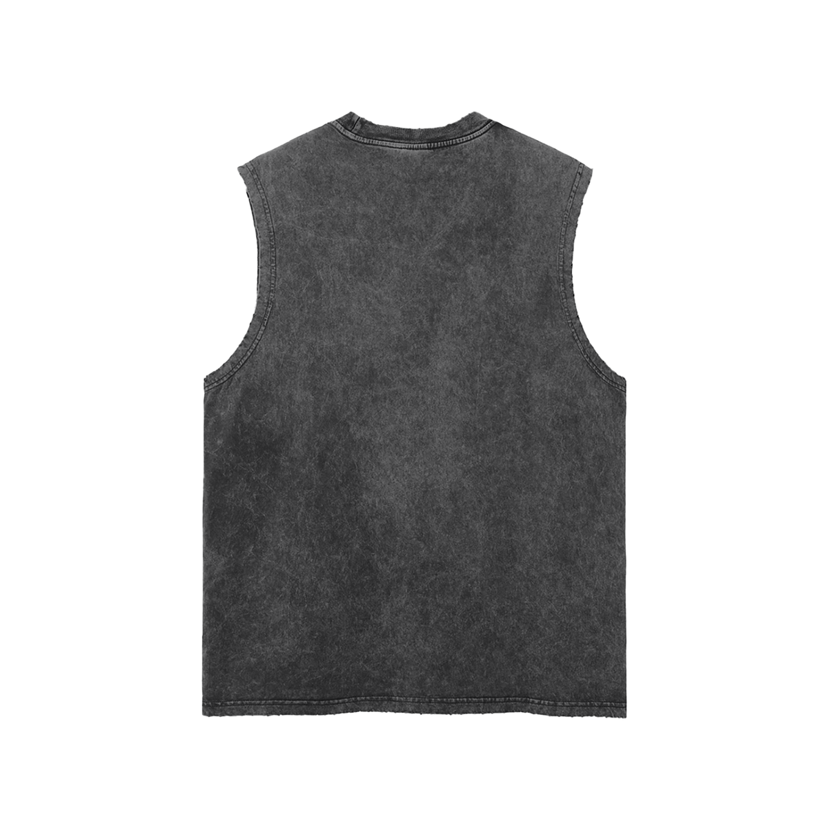 NVR Star Frayed Tank in black, back