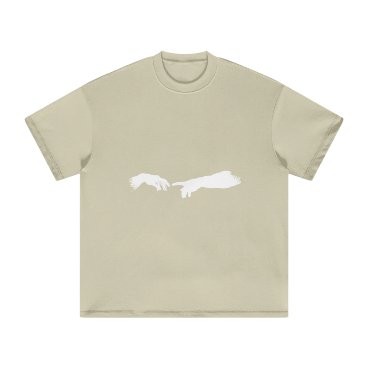 Creation of Adam graphic tee in Sand, front view with print
