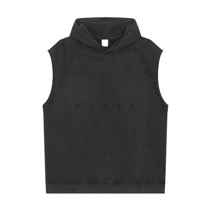 sleeveless ,hoodie,snow washed,washed,vanta,vantablack