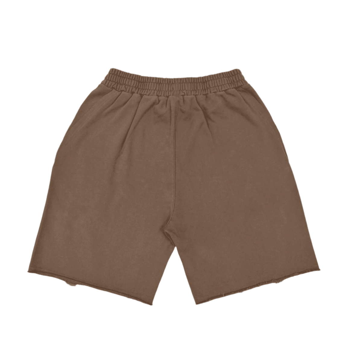 Tiger stripe shorts in Coffee, back view