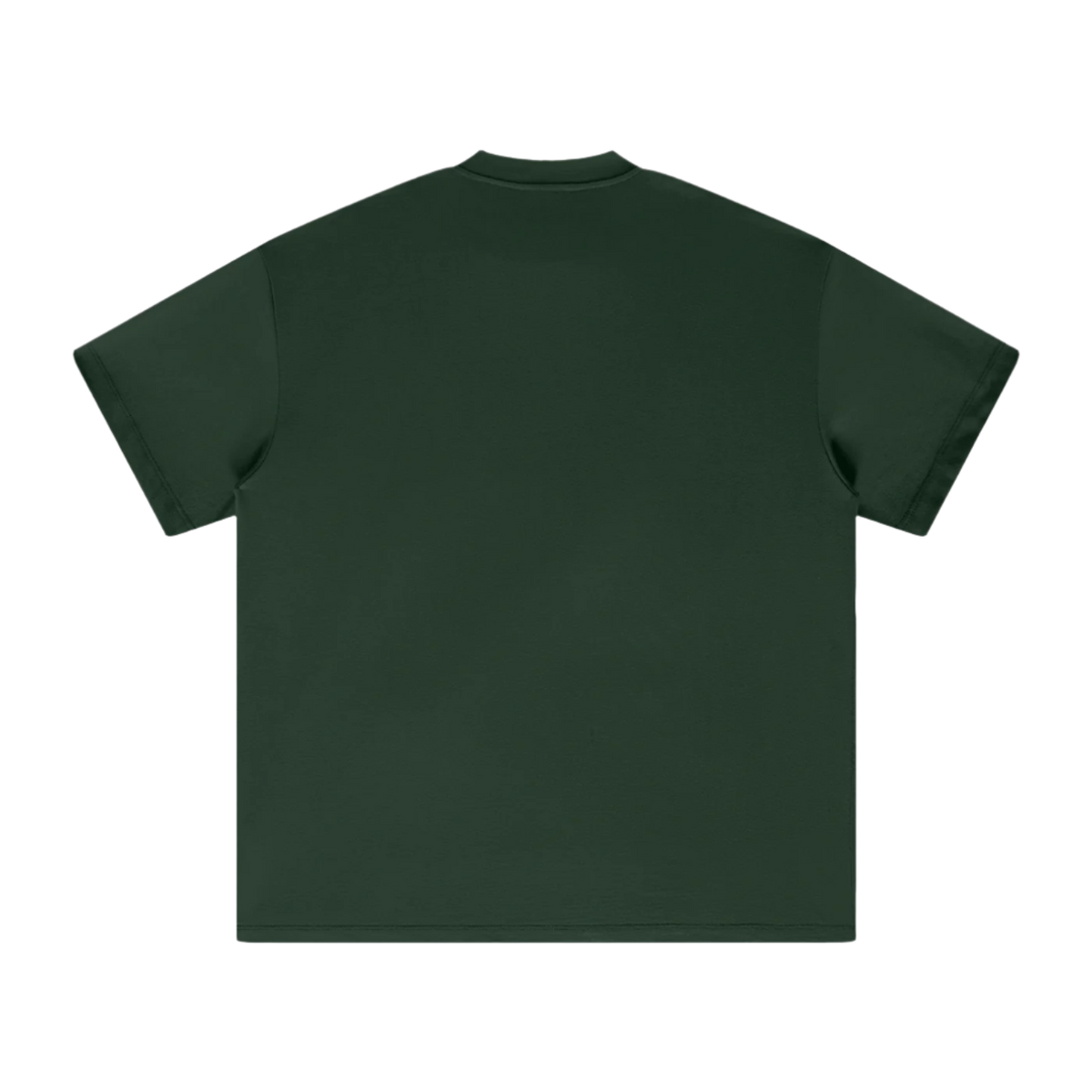 Creation of Adam graphic tee in Blackish Green, back view