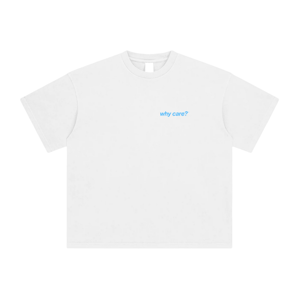 Why Care? graphic tee in White, front view