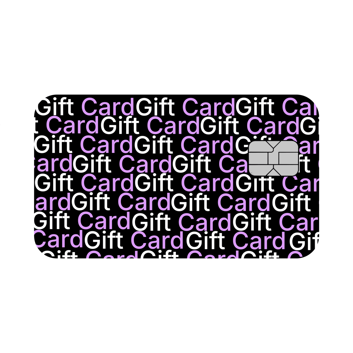 Nuvoria gift card design with repeating Gift Card text