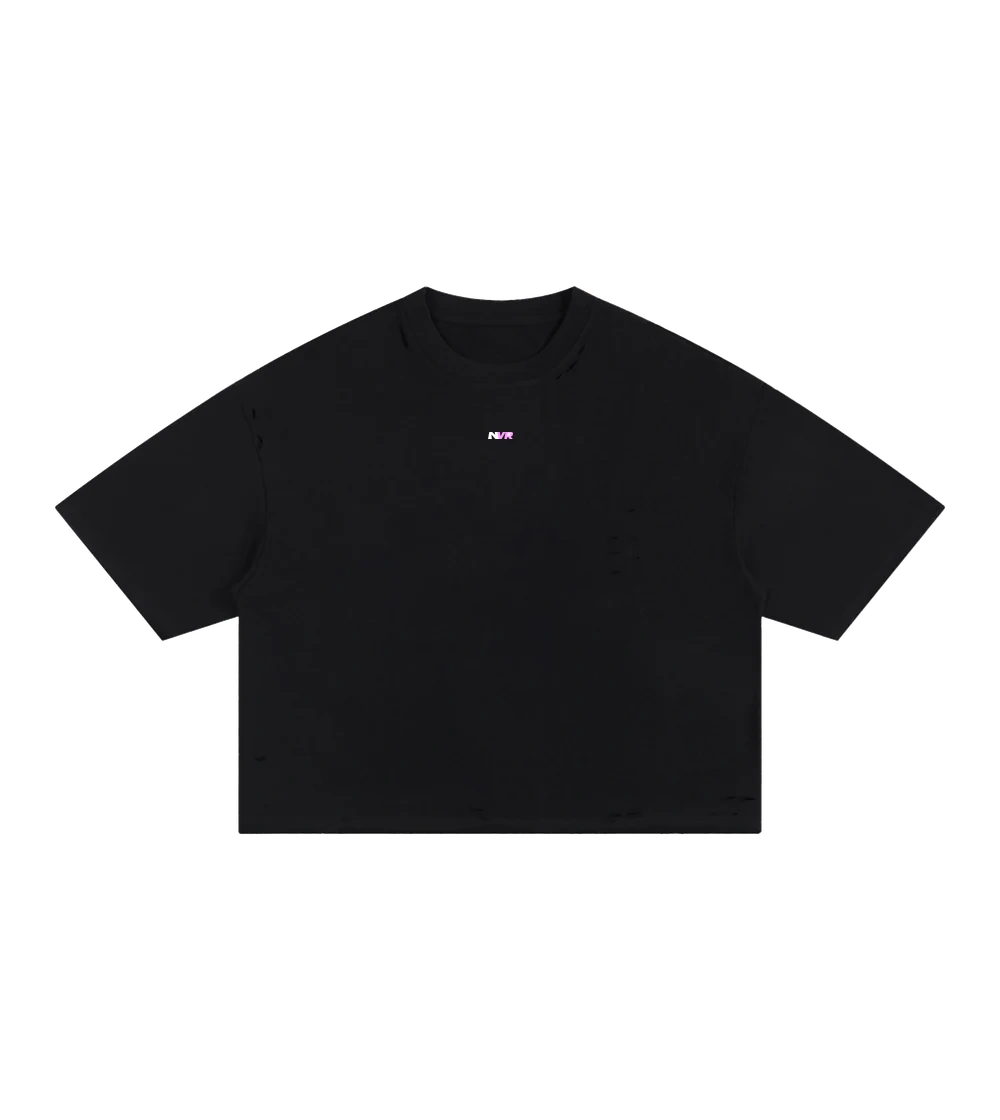 NVR Star Boxy Tee in black, front