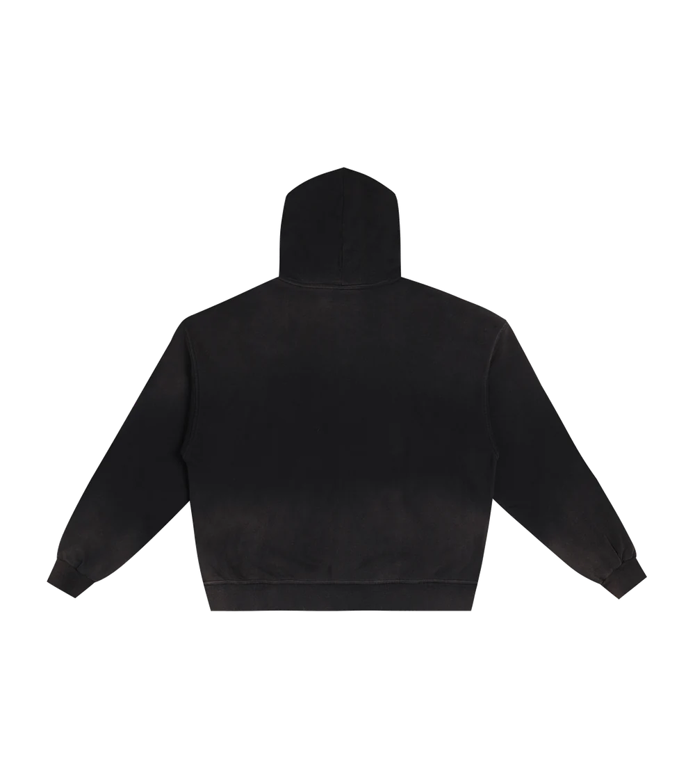 NVR Star Zip Hoodie in black, back